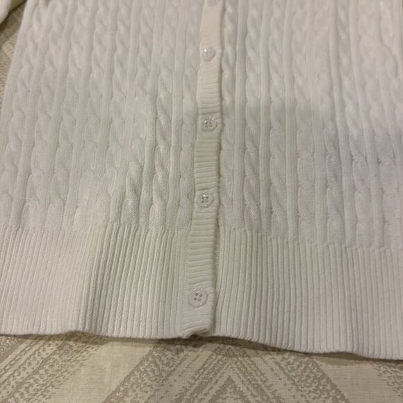 Gap Kids White Cable Knit Cardigan Sweater - Picture 3 of 5